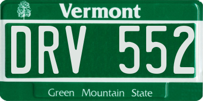 VT license plate DRV552