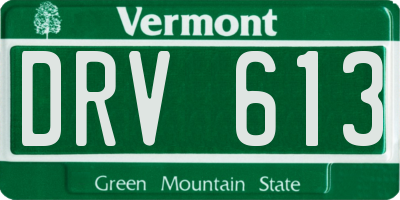 VT license plate DRV613