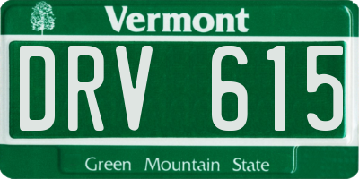 VT license plate DRV615