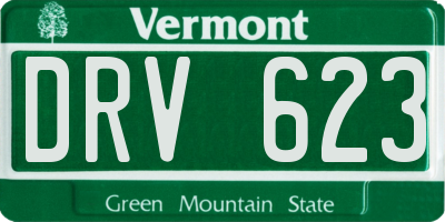 VT license plate DRV623