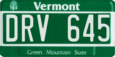 VT license plate DRV645