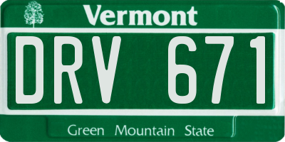 VT license plate DRV671
