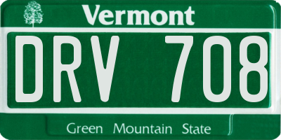 VT license plate DRV708