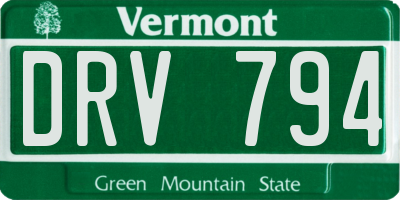 VT license plate DRV794