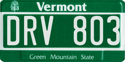VT license plate DRV803