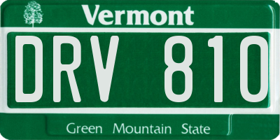 VT license plate DRV810