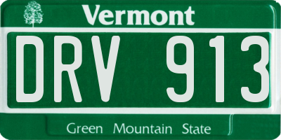 VT license plate DRV913