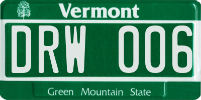 VT license plate DRW006