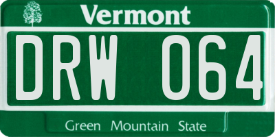 VT license plate DRW064