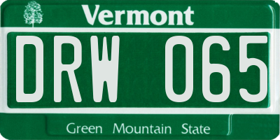 VT license plate DRW065