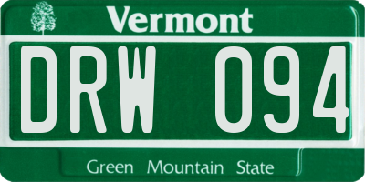 VT license plate DRW094