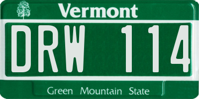VT license plate DRW114