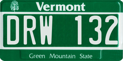 VT license plate DRW132
