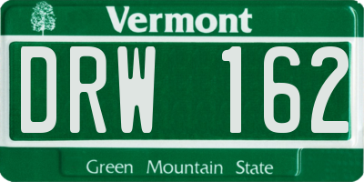 VT license plate DRW162