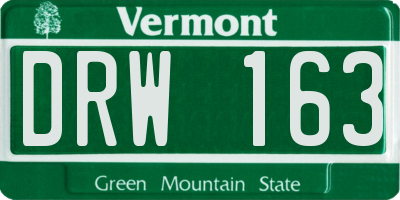 VT license plate DRW163