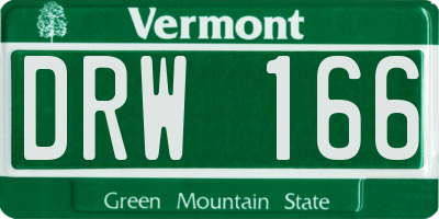 VT license plate DRW166