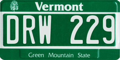 VT license plate DRW229