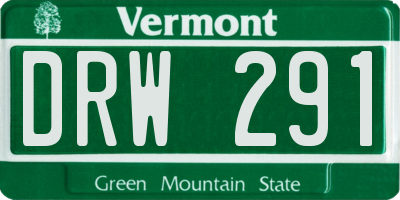 VT license plate DRW291