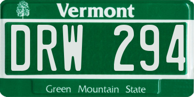 VT license plate DRW294