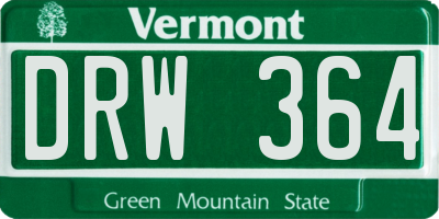 VT license plate DRW364