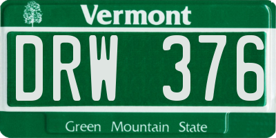VT license plate DRW376
