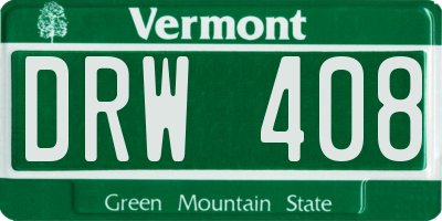 VT license plate DRW408