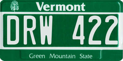 VT license plate DRW422