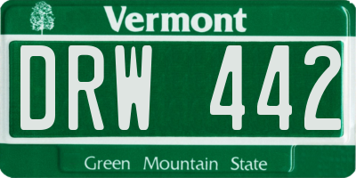 VT license plate DRW442