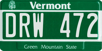 VT license plate DRW472