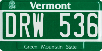 VT license plate DRW536