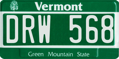 VT license plate DRW568