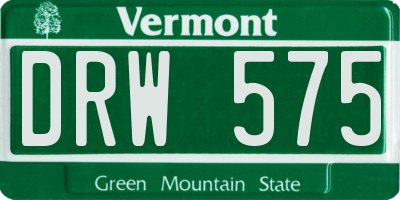 VT license plate DRW575