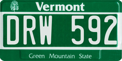 VT license plate DRW592