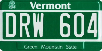 VT license plate DRW604