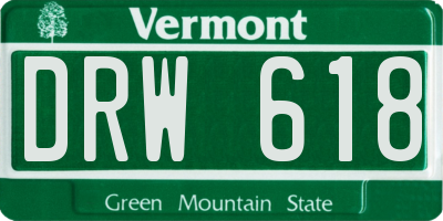 VT license plate DRW618