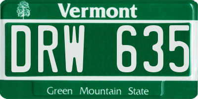 VT license plate DRW635