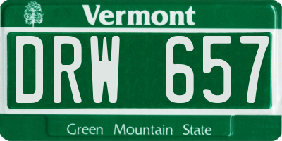 VT license plate DRW657