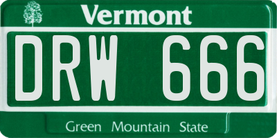 VT license plate DRW666