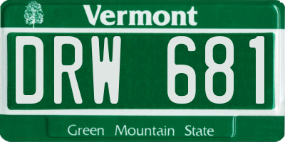 VT license plate DRW681
