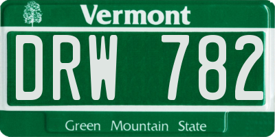 VT license plate DRW782