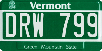 VT license plate DRW799