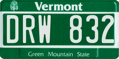 VT license plate DRW832