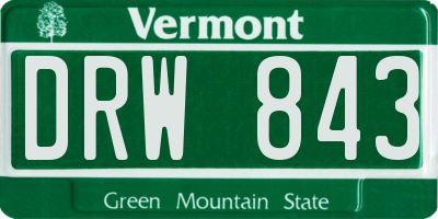 VT license plate DRW843