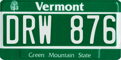 VT license plate DRW876
