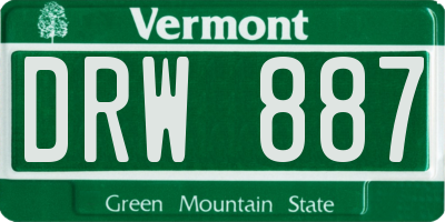 VT license plate DRW887
