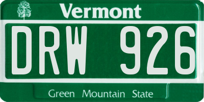 VT license plate DRW926