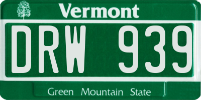 VT license plate DRW939