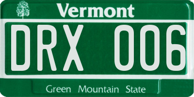 VT license plate DRX006