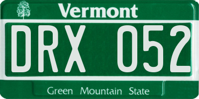VT license plate DRX052