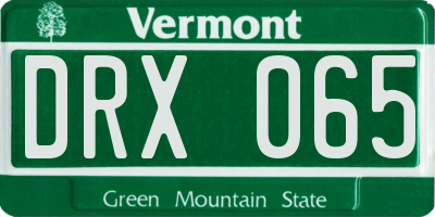 VT license plate DRX065